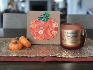 Easy fall crafts for kids: button pumpkin