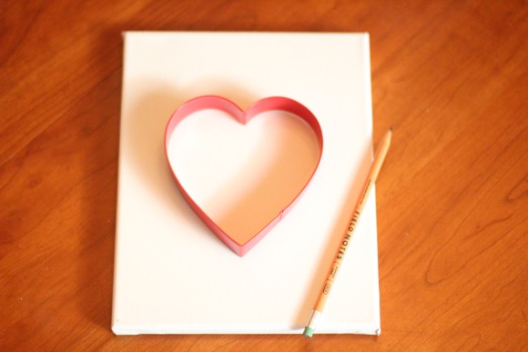 Draw a heart using a cookie cutter