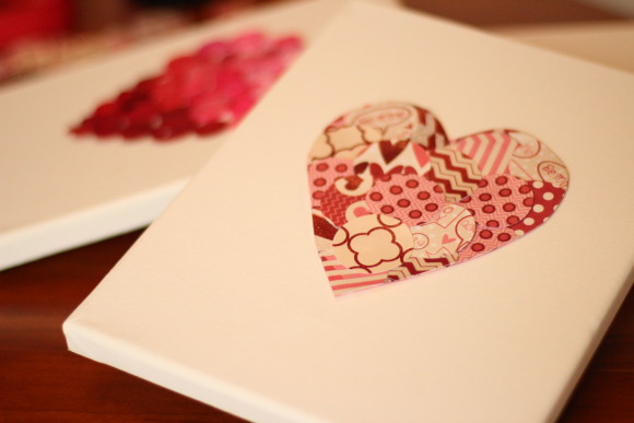 Canvas heart collage