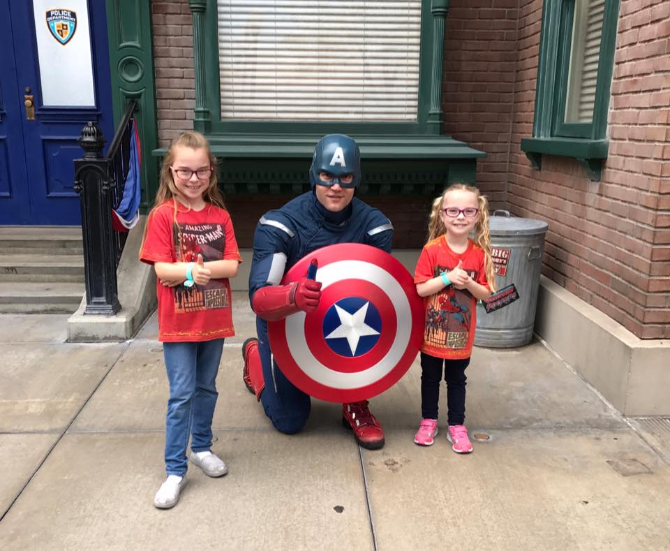 two girls with captain america