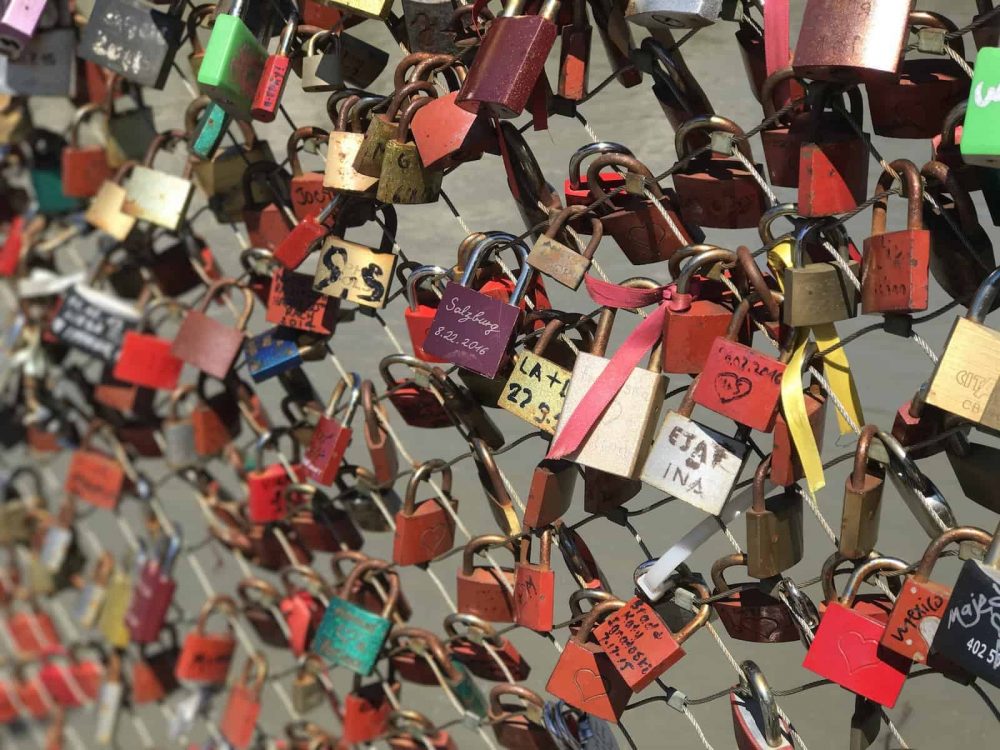 Locks of Love Bridge in Salzburg