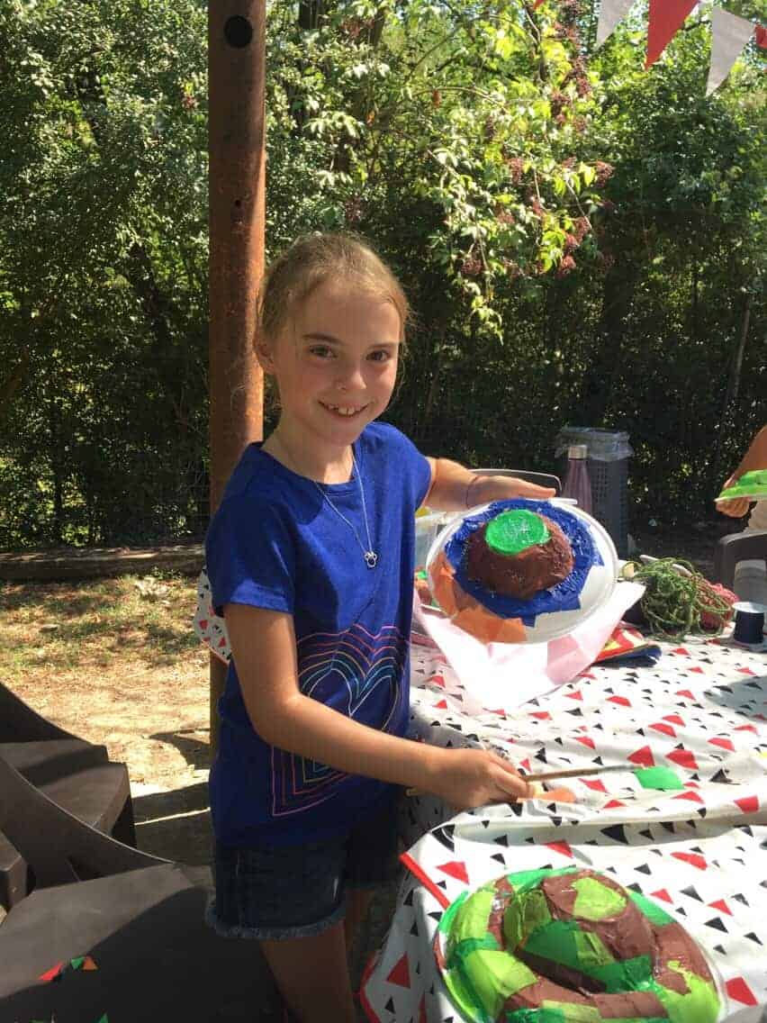 Making arts and crafts at Canadian Island summer camp.