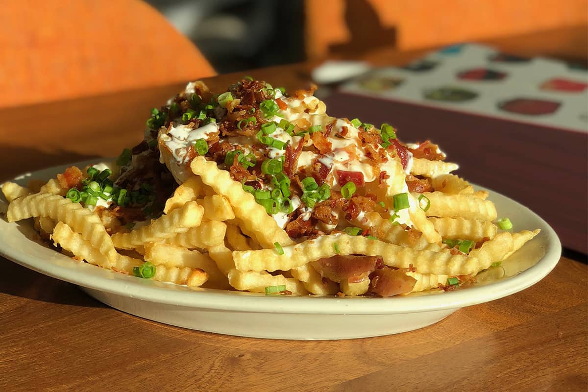 Loaded fries at Splitsville.