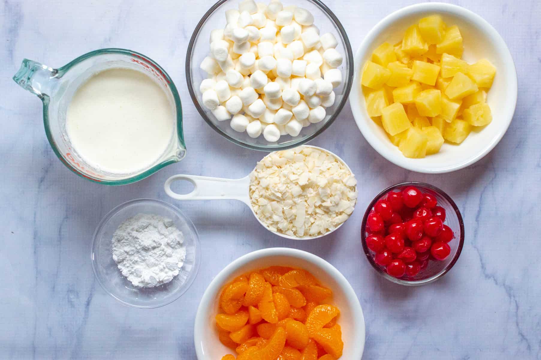 ingredients for ambrosia salad