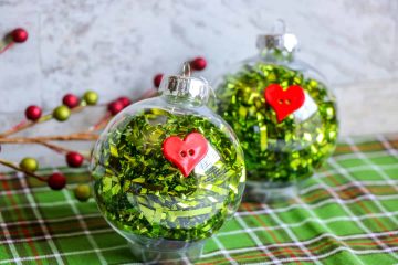 DIY Girl Scout Grinch Christmas Ornaments