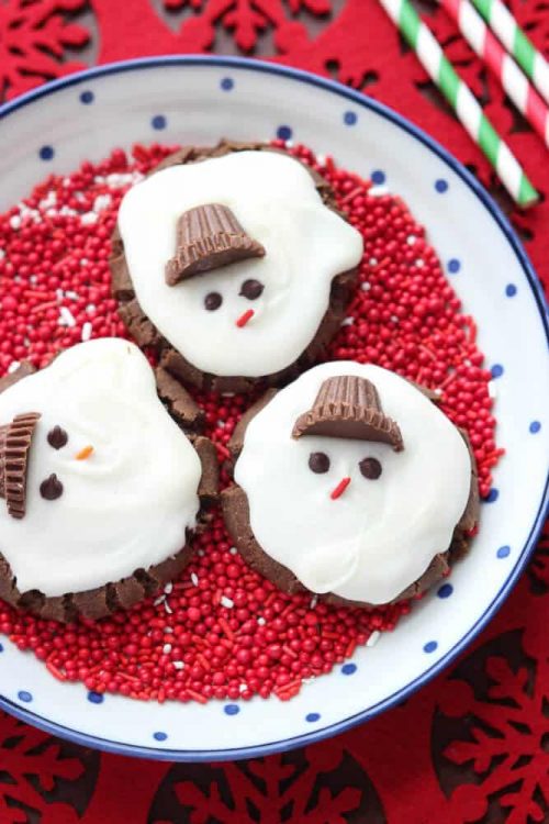 melted snowman cookies