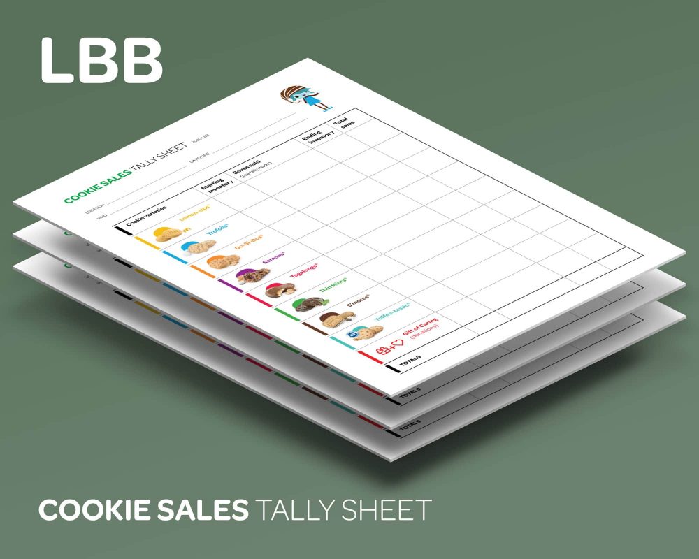 Cookie Sales tally sheets