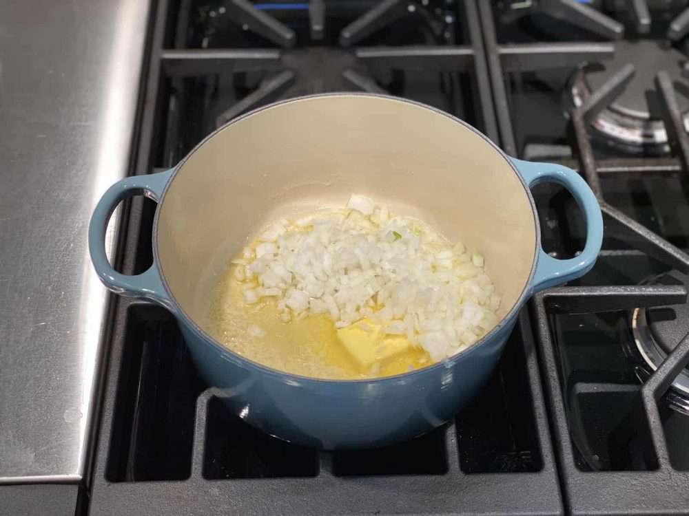 onions and butter cooking