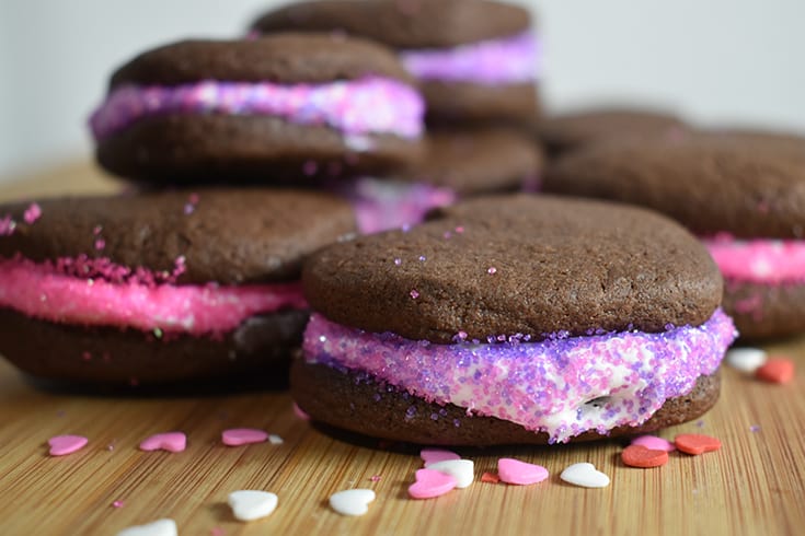 valentines heart sandwich cookie