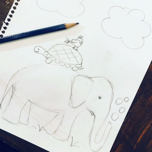 pencil sketch of elephant