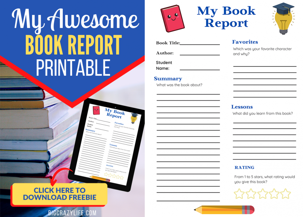 My Awesome Book Report Printable