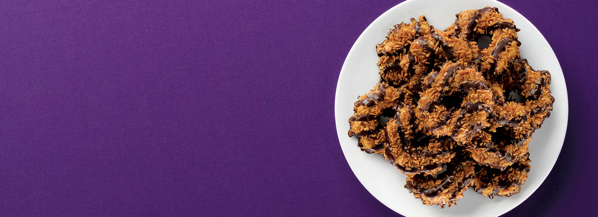 A plate of Girl Scout Samoas