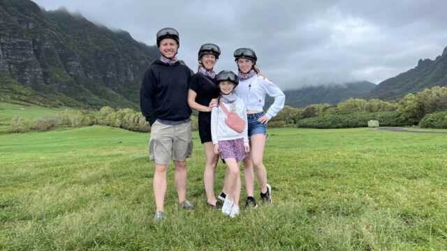 Happy Easter! Such a fun day in Hawaii at Kualoa Ranch riding “raptors.”