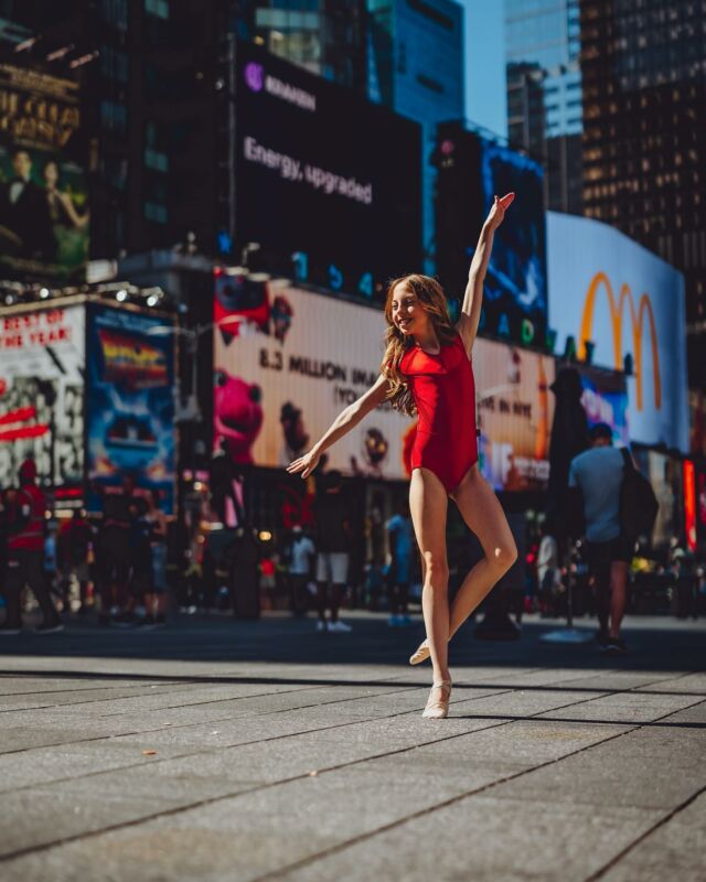 Our Addie girl. She’s dynamic. Often misunderstood. But watch out world… she’s coming for you! Thank you @chriscoatesphotos for capturing @lifewithabo exactly how we see her… pure joy! #dancerphotography #nyctimessquare #chriscoatsphotography